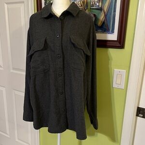 NWT American Eagle Dark Gray Button-Up Shirt Jacket